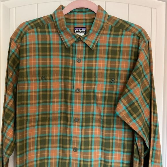Patagonia Men's Plaid Organic Cotton Button Down Shirt 🤎💛😎 - Picture 2 of 6